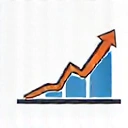 Icono de gráfico de crecimiento ascendente
