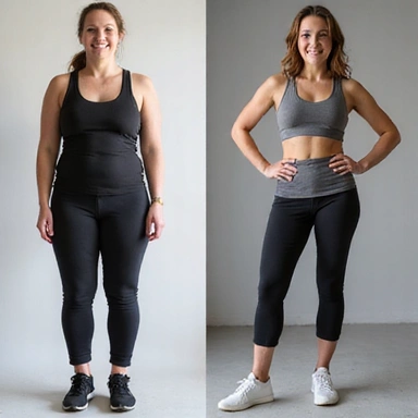 Persona con peso saludable después de la transformación